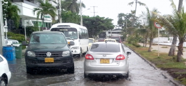 The road flooded at high tide