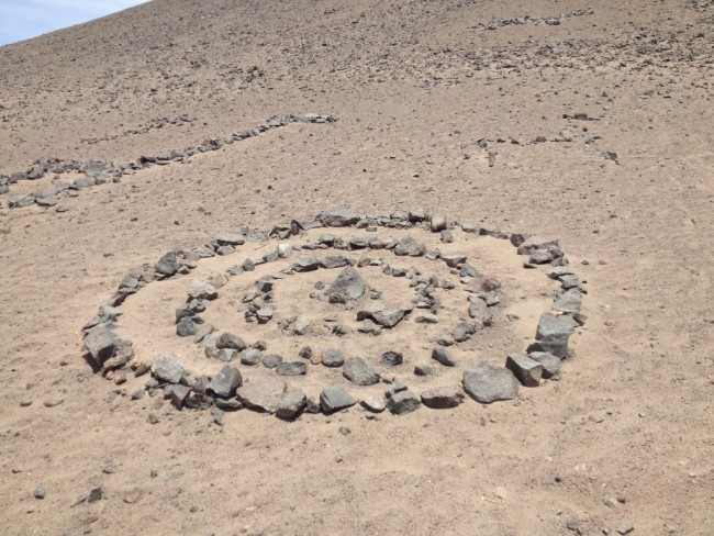 Close-up of an ancient geoglyph.