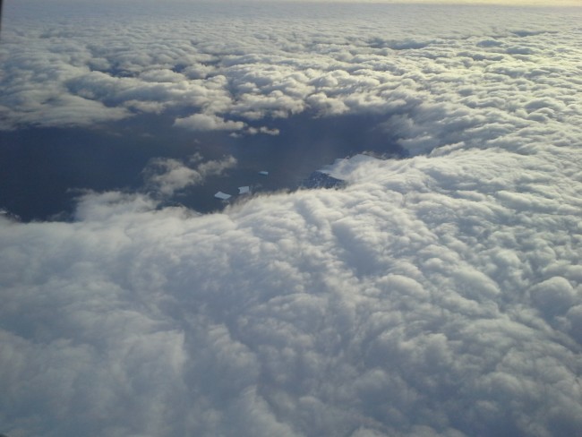 Icebergs through the clouds