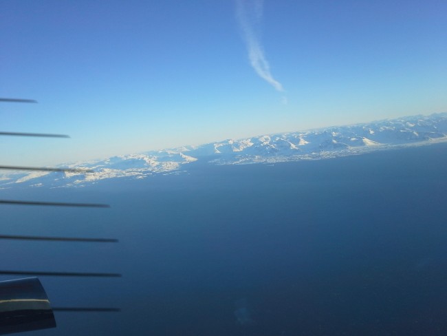 Approaching Greenland. Sondre Stromfjord