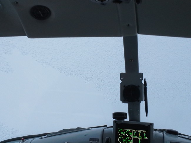 Ice melting off the windshields